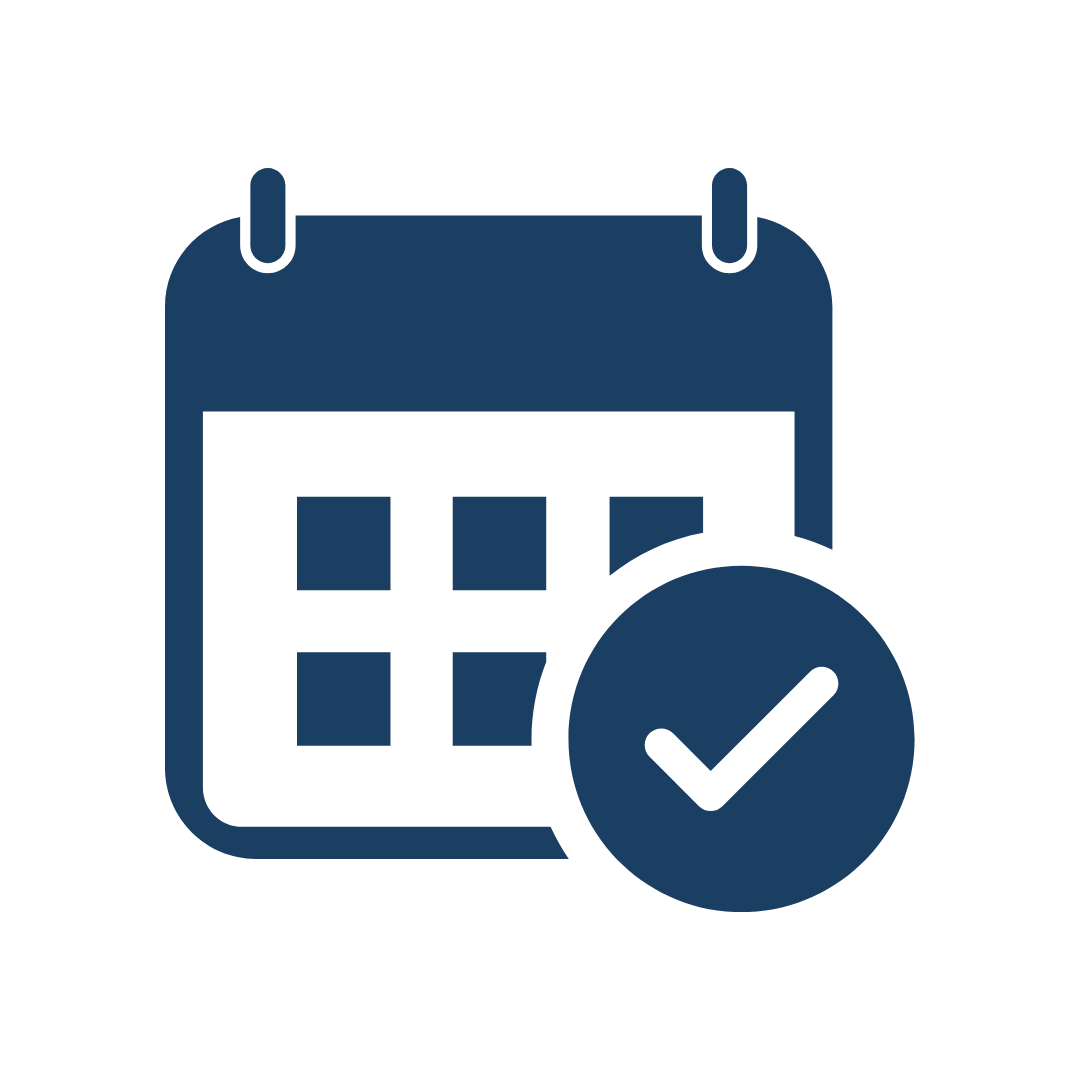 calendar icon with tick